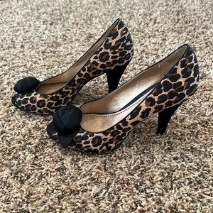 Brass Plum Leopard Print Heels